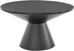 Nowoczesny czarny stolik na cylindrycznej podstawie