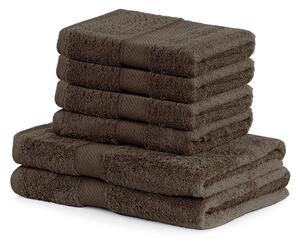 Zestaw 6 ciemnobrązowych ręczników DecoKing Bamby Brown