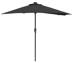 Parasolka ogrodowa Czarny 294 x 150 x 223 cm Poliester i Stal