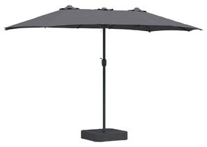 Parasolka ogrodowa Antracyt 385 x 209 x 244 cm Poliester i Stal