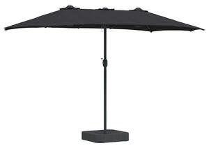 Parasolka ogrodowa Czarny 385 x 209 x 244 cm Poliester i Stal