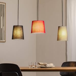 Lampa wisząca Amilia Lindby, możliwość ściemniania, jasne drewno, salon / jadalnia, tkanina / materiał / jedwab, młodzieżowy