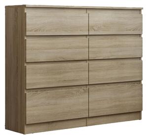 Komoda ADRIANO 120 cm do Salonu Sypialni 8 Szuflad Dąb sonoma