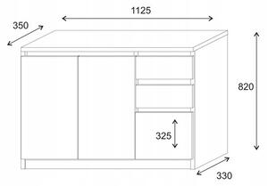 Komoda ASTORRE 113 cm do Salonu Sypialni Biały
