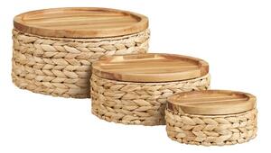 Koszyki z hiacyntu wodnego zestaw 3 szt. ø 30x15 cm Botofte – House Nordic