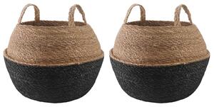 Doniczka z uchwytami 2 pcs Czarny Ø 45 x 36 cm
