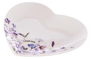 Talerz deserowy porcelanowy serce LOUKA 17,5x17 cm