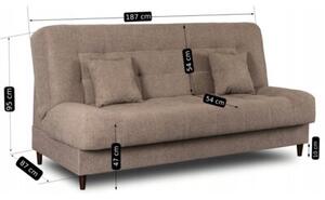 Wersalka Sofa Kanapa RozkÅadana z FunkcjÄ Spania Dwuosobowa BeÅ¼owa NEPAL