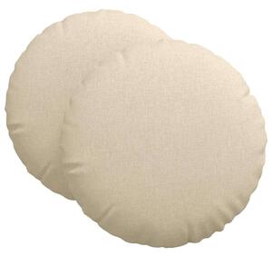 Poduszki na siedziska 2 pcs Kremowy Ø80 x 29 cm tkanina