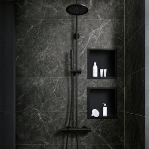 Półka łazienkowa wnękowa Estiva FALEZA Black 30x30x10 cm czarna 1 szt