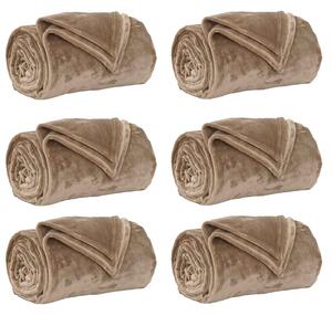Koce narzutowe 6 pcs Camel 130 x 150 cm Polar
