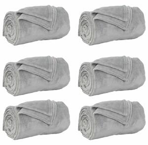 Koce narzutowe 6 pcs Szary 130 x 150 cm Polar