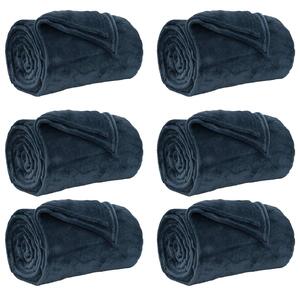 Koce narzutowe 6 pcs Granatowy 130 x 150 cm Polar