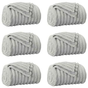 Koce narzutowe 6 pcs Szary 150 x 130 cm Polar