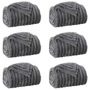 Koce narzutowe 6 pcs Ciemnoszary 150 x 130 cm Polar