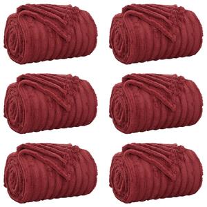 Koce narzutowe 6 pcs Bordeaux Czerwony 150 x 130 cm Polar