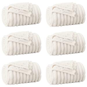 Koce narzutowe 6 pcs Kremowy 150 x 130 cm Polar