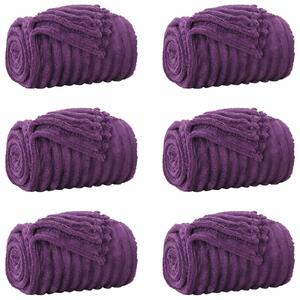 Koce narzutowe 6 pcs Fioletowy 150 x 130 cm Polar