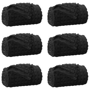 Koce narzutowe 6 pcs Czarny 270 x 240 cm Polar