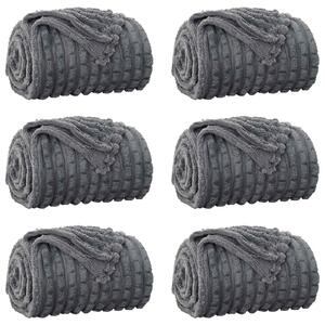 Koce narzutowe 6 pcs Ciemnoszary 150 x 130 cm Polar