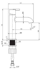 Bateria umywalkowa DEANTE Silia BQS F20M Stal szczotkowana