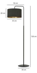Lampa stojąca podłogowa Emibig 1xE27 60W HILDE LP1 BL BLACK 1054/LP1