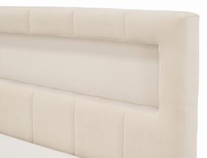 MebleMWM Łóżko tapicerowane z pojemnikiem SF0126 | 180x200 | Welur | Beżowy #5 | Oświetlenie LED