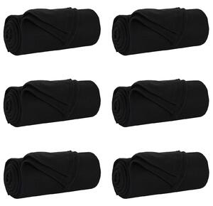 Koce narzutowe 6 pcs Czarny 200 x 150 cm Polar