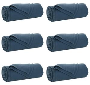 Koce narzutowe 6 pcs Granatowy 200 x 150 cm Polar