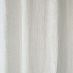 Biała lekka lniana zasłona z przeszyciem tunelowym Linen Tales Daytime, 250 x 130 cm