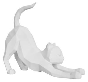 Matowa biała figurka PT LIVING Origami Stretching Cat, wys. 30,5 cm