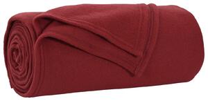Koce narzutowe 24 pcs Bordeaux Czerwony 170 x 130 cm Polar