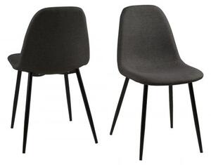 Krzesło Wilma - jasnoszare do jadalni i kuchni, metalowe czarne nóżki, tapicerowane
