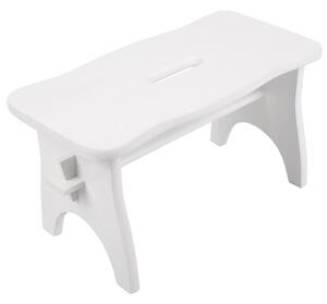 Mała Drewniana Ryczka | CREATIVE DECO | Stołeczek 38x19x21cm | Biały