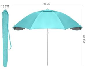 Parasol plażowy 2w1 namiot parawan składany w pokrowcu BAUERKRAFT kolor turkusowy