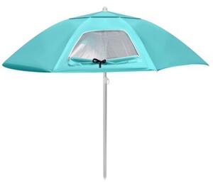 Parasol plażowy 2w1 namiot parawan składany w pokrowcu BAUERKRAFT kolor turkusowy