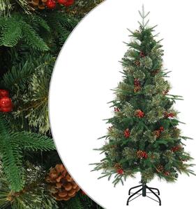 Sztuczna choinka z zawiasami Zielony 120 cm PVC, PE i Stal
