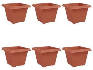 Kwadratowa doniczka na kwiaty 6 pcs Czerwony ceglasty