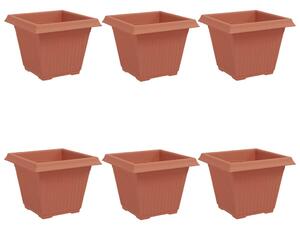 Kwadratowa doniczka na kwiaty 6 pcs Czerwony ceglasty