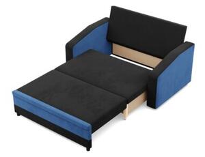 Sofa rozkÅadana, mikrofaza, AURELO, 148x87x90 cm, czarny, granatowy | TYLETEGOTU