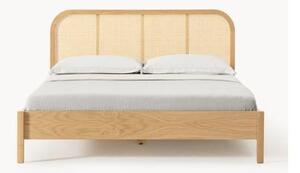 Łóżko z drewna z plecionką wiedeńską Jones