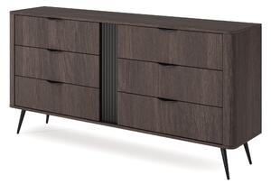 Komoda NOBILE 163,2 cm do Salonu Sypialni 6 Szuflad Dąb