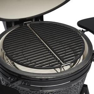 Grill ogrodowy ceramiczny węglowo-gazowy KOLER Kamado EG22-GAS Zamykany, okrągły, żeliwny ruszt, kółka, termometr