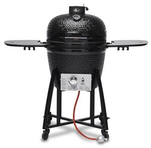 Grill ogrodowy ceramiczny węglowo-gazowy KOLER Kamado EG22-GAS Zamykany, okrągły, żeliwny ruszt, kółka, termometr