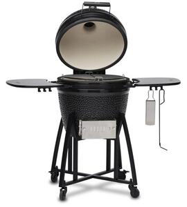 Grill ogrodowy ceramiczny węglowo-gazowy KOLER Kamado EG22-GAS Zamykany, okrągły, żeliwny ruszt, kółka, termometr