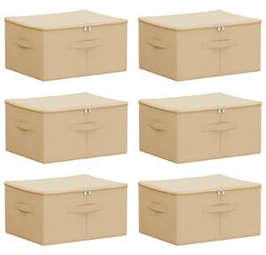 Skrzynia do przechowywania 6 pcs kremowy 43 x 34 x 23 cm