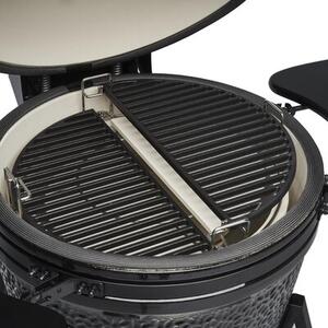 Grill ogrodowy ceramiczny węglowo-gazowy KOLER Kamado EG22-GAS Zamykany, okrągły, żeliwny ruszt, kółka, termometr