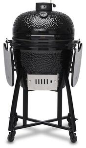 Grill ogrodowy ceramiczny węglowo-gazowy KOLER Kamado EG22-GAS Zamykany, okrągły, żeliwny ruszt, kółka, termometr