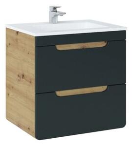 Szafka pod umywalkę ARUBA COSMOS 820 60 cm grafit/dąb