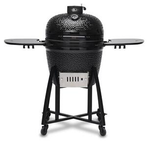 Grill ogrodowy ceramiczny węglowo-gazowy KOLER Kamado EG22-GAS Zamykany, okrągły, żeliwny ruszt, kółka, termometr